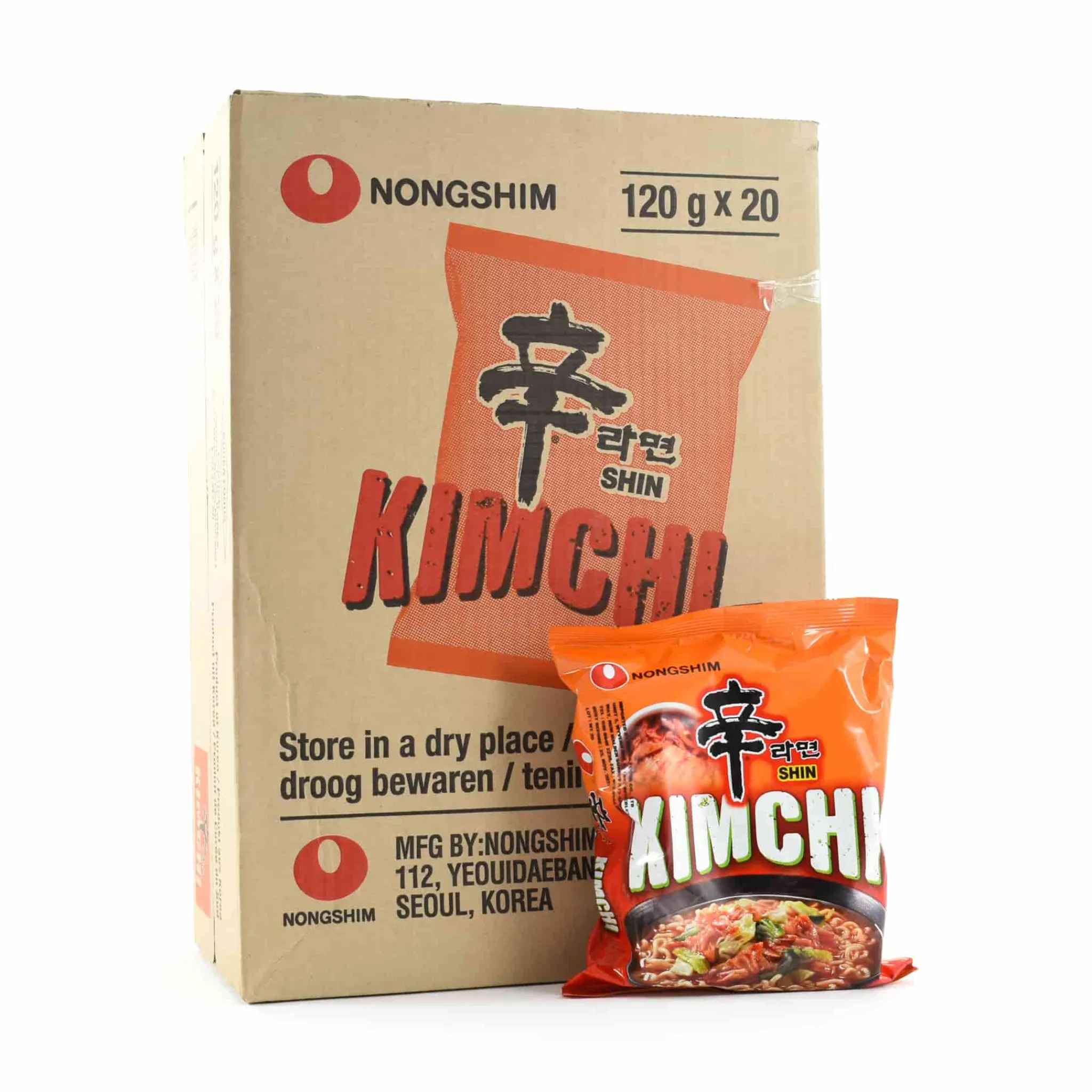 Nongshim 20 x Packs of Kimchi Ramyun Noodles Hot