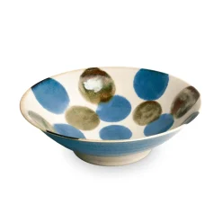 Kiji Stoneware & Ceramics Amatsubu Shallow Bowl, Blue, 24.5cm dia