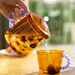 &Klevering Amber Glass Teapot, 1 Litre Sale