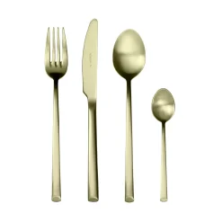 Herdmar Arco Brushed Champagne Gold 4 Piece Place Setting Cutlery Set Sale