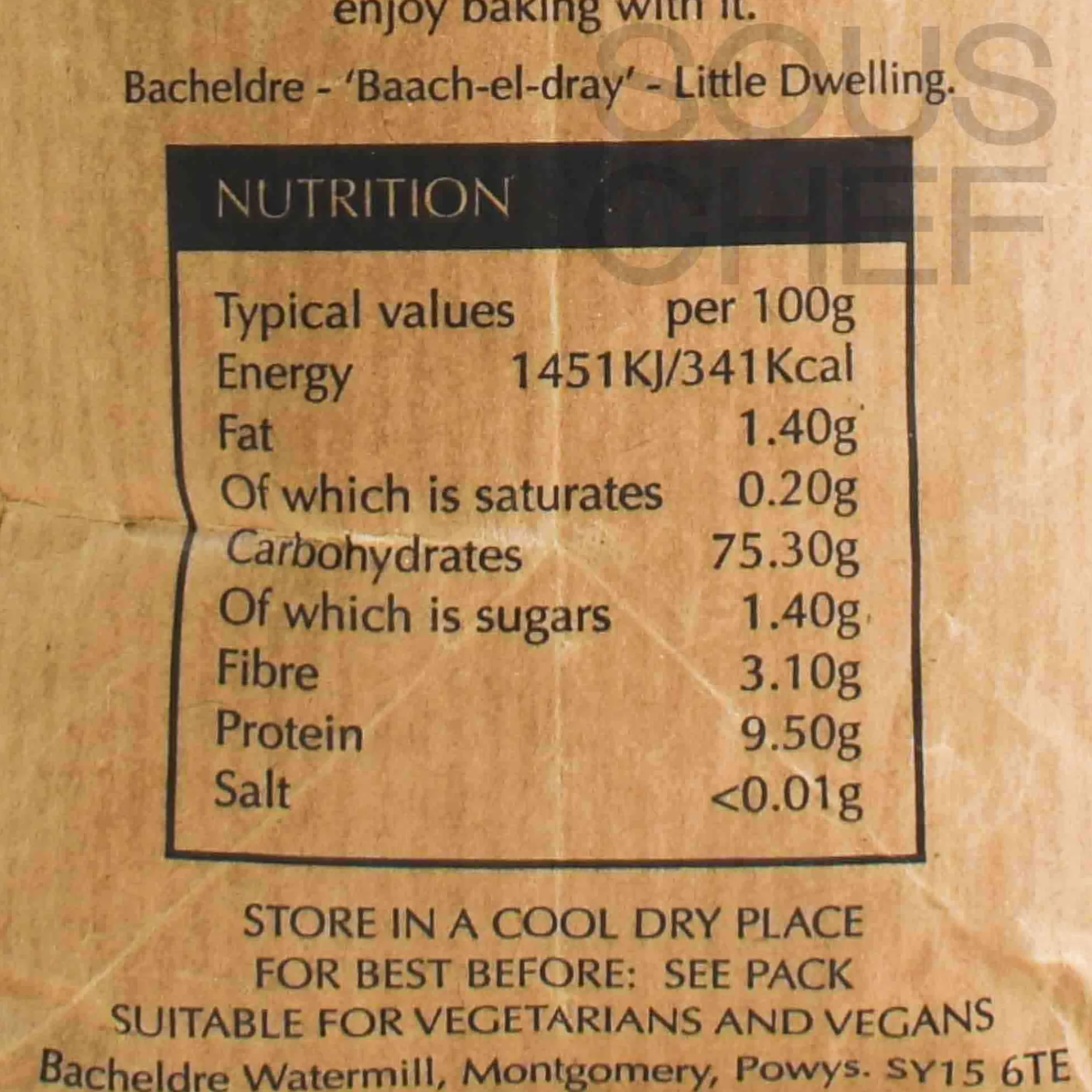 Bacheldre Organic Plain White Flour, 1.5kg Hot