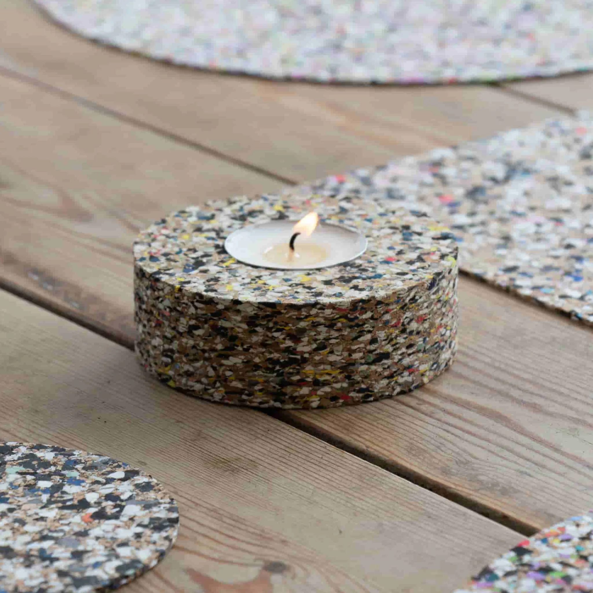 Liga Beach Clean Recycled Cork Tealight Holder, 9cm Online
