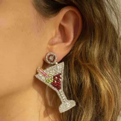 My Doris Beaded Martini Earrings Outlet
