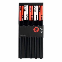Kiji Stoneware & Ceramics Black Cat Chopsticks Set, 5 Pairs Outlet