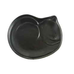 Kiji Stoneware & Ceramics Black Cat Japanese Side Plate, 17.5cm Discount