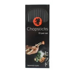 Kiji Stoneware & Ceramics Black Fibreglass Japanese-style Chopsticks - 10 Pairs Sale
