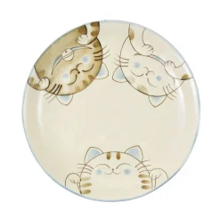 Kiji Stoneware & Ceramics Blue Lucky Cat Japanese Side Plate, 19.5cm Hot