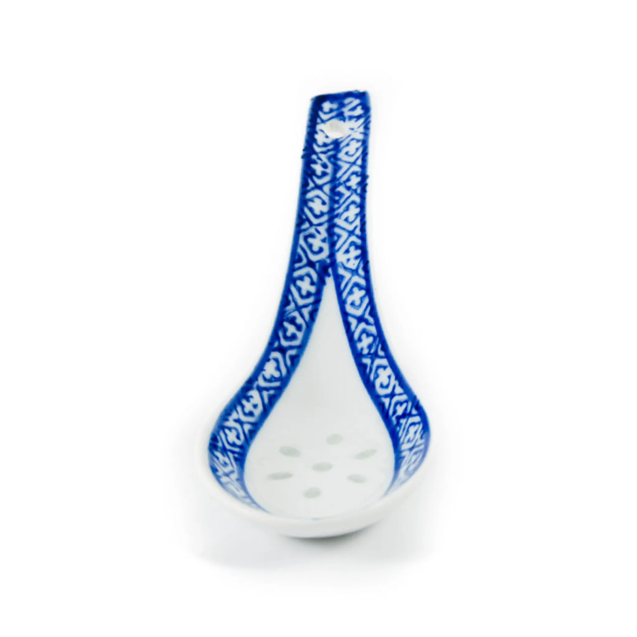 Chinese Tableware Blue Rice Pattern Rice Spoon, 14cm Outlet