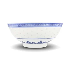 Chinese Tableware Blue Rice Pattern Serving Bowl, 25.5cm New