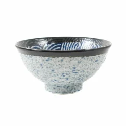 Kiji Stoneware & Ceramics Blue Wave Large Rice Bowl, 15.5cm Online