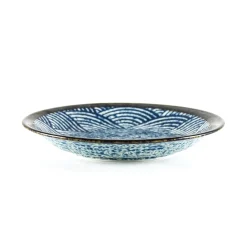 Kiji Stoneware & Ceramics Blue Wave Medium Plate, 22cm Sale