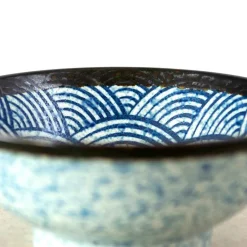 Kiji Stoneware & Ceramics Blue Wave Ramen Bowl, 21cm Clearance