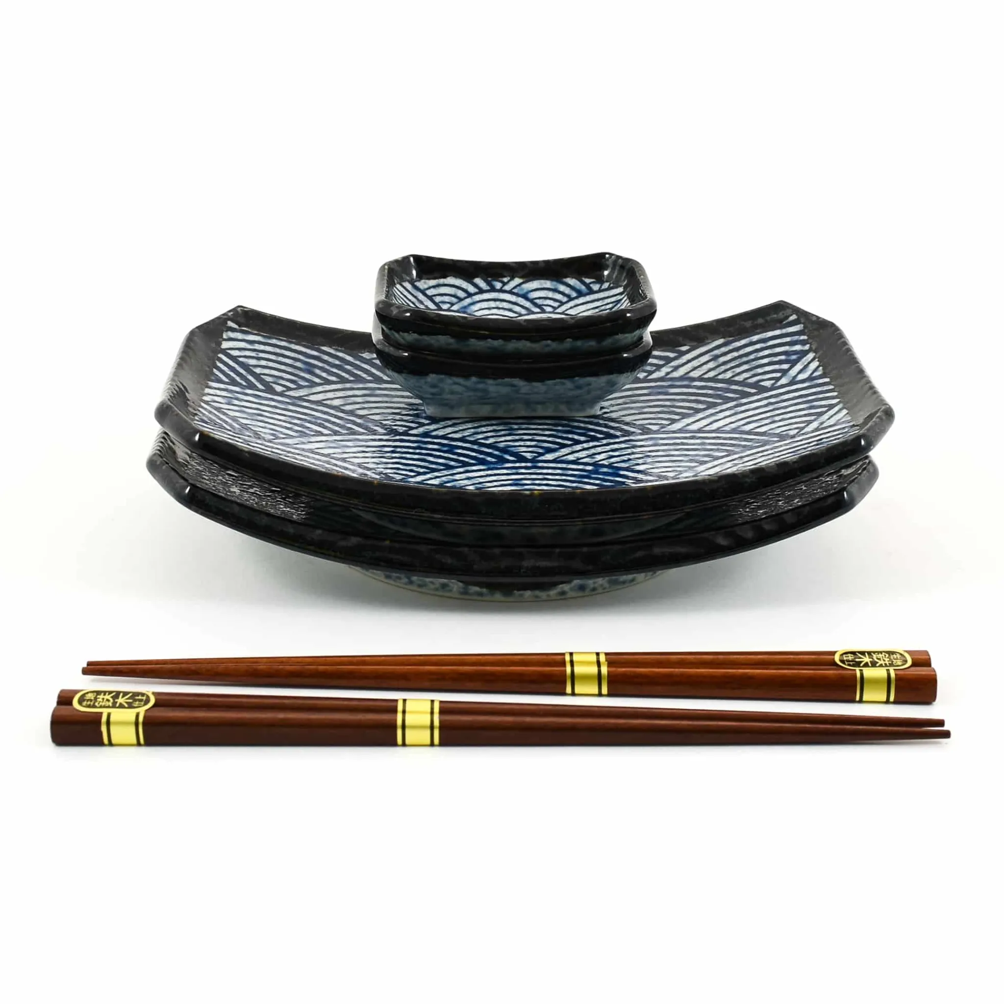 Kiji Stoneware & Ceramics Blue Wave Sushi Serving Set Discount