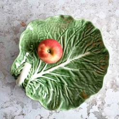 Bordallo Pinheiro Curved Cabbage Leaf Dish, 25cm New