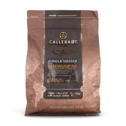 Callebaut Origin Madagascar 67.4% Dark Chocolate Chips, 2.5kg New