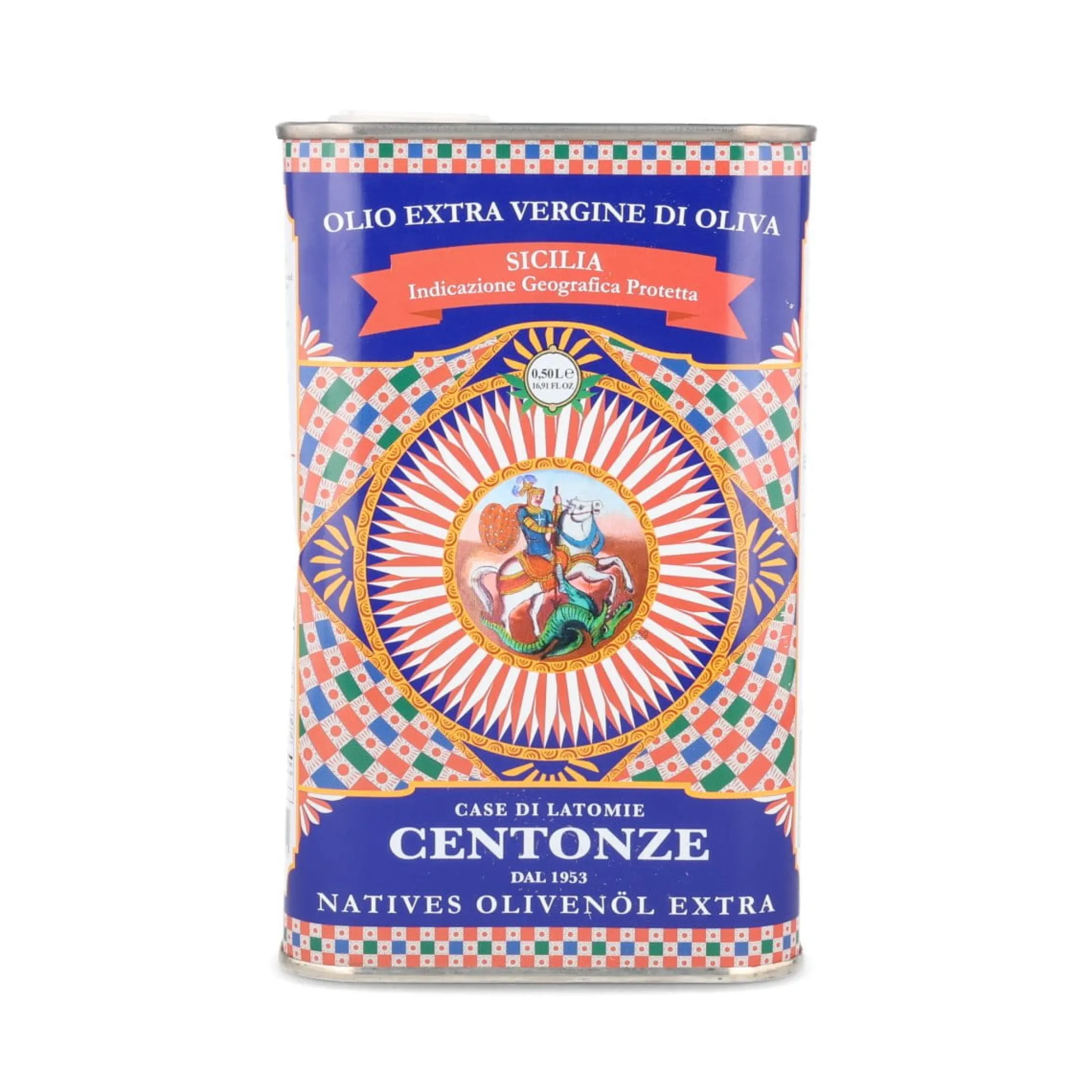 Centonze PGI Sicilian Extra Virgin Olive Oil in Tin, 500ml New