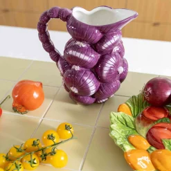 &Klevering Ceramic Red Onion Jug, 1 Litre Discount