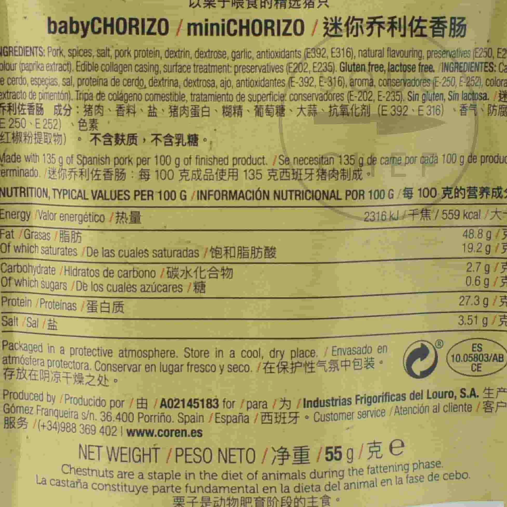 Coren Chorizo Beer Sticks, 55g Outlet