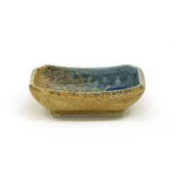 Kiji Stoneware & Ceramics Chouseki Blue Gold Sauce Dish, 9cm x 6.5cm x 2.5cm high Best