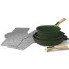 Cookut Lightweight Non-Stick 3 Piece Cookware Set with Detachable Handles, Green, BPA-Free Best