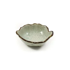 Kiji Stoneware & Ceramics Cream & Pale Green Leaf Dish, 9.8cm