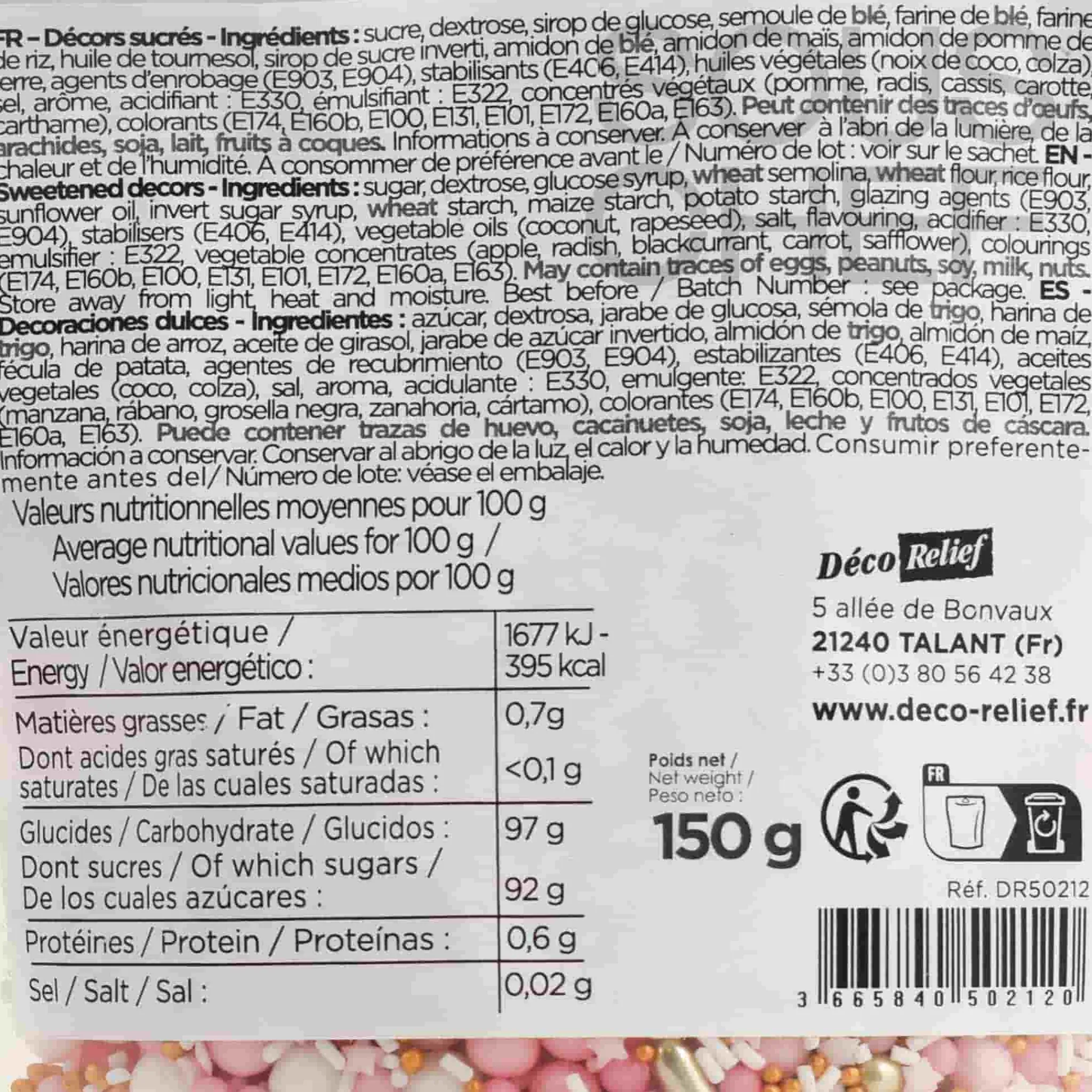 Deco Relief Pink & Gold Decorating Mix, 150g Discount