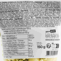 Deco Relief White Chocolate & Golden Decorating Pearls, 150g New