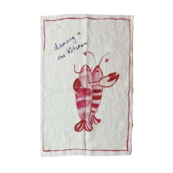 Dinette Dancing Lobsters Linen Tea Towel Online