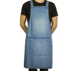 Dutchdeluxes Denim Suspender Apron in Blue New