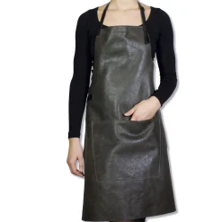 Dutchdeluxes Leather BBQ Apron in Vintage Grey New