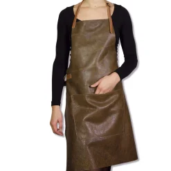 Dutchdeluxes Leather BBQ Apron in Vintage Brown Hot