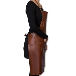 Dutchdeluxes Leather Zipper Apron in Classic Brown Online