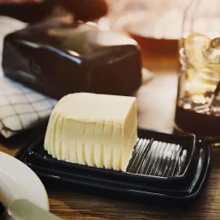 Emile Henry Black Butter Dish, 17x11cm Sale