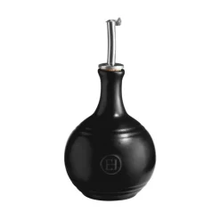 Emile Henry Black Round Oil Bottle, 400ml