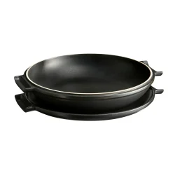 Emile Henry Delight Black Ceramic Induction Tarte Tatin Set, 32.5cm Clearance
