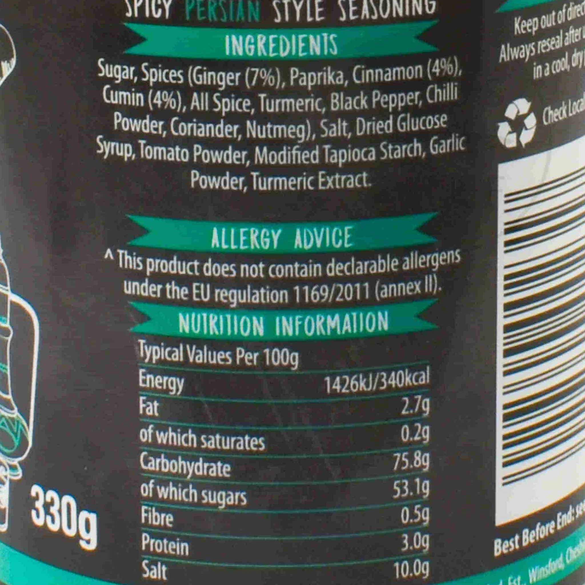 Essential Cuisine Street Food Spicy Persian Seasoning, 330g Best