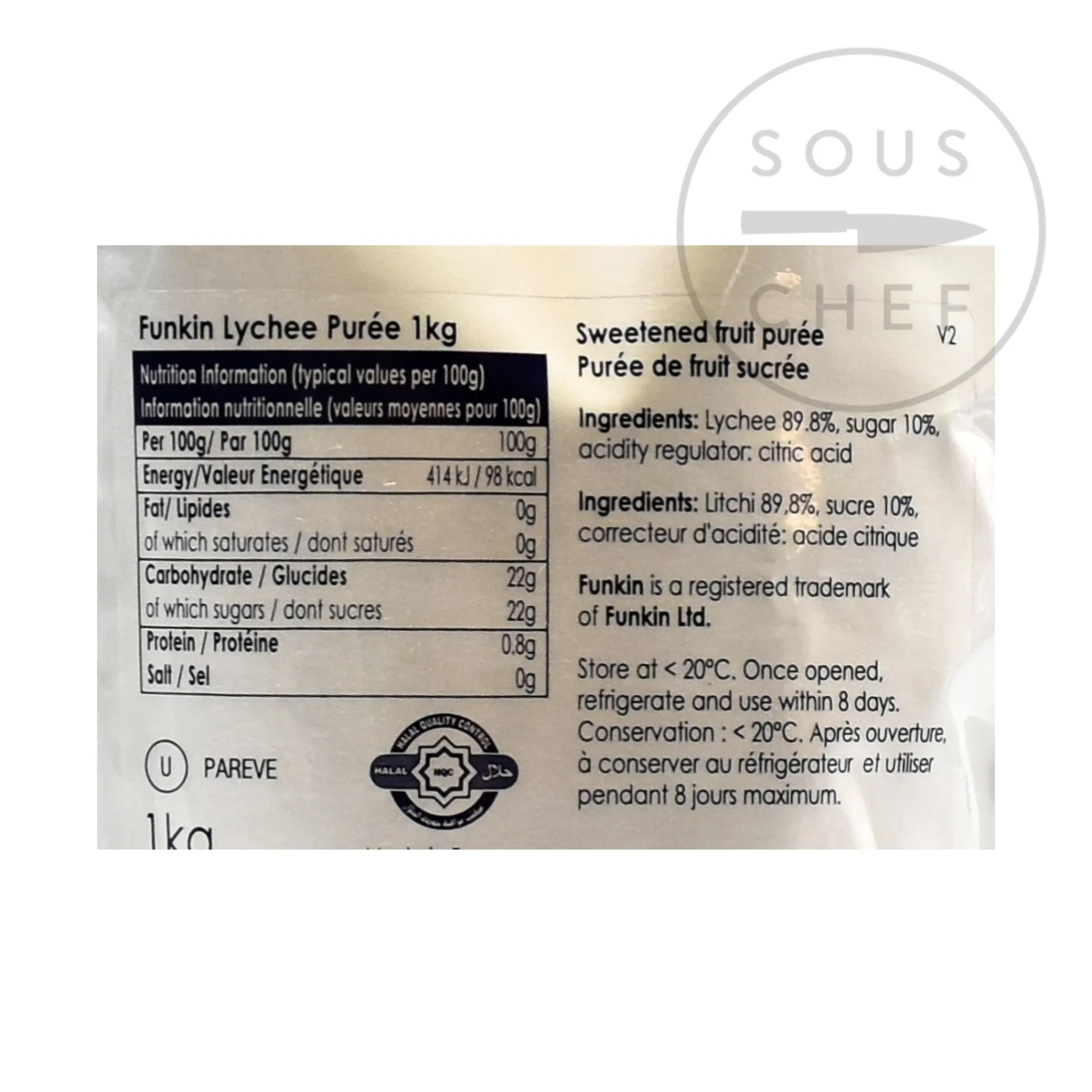 Funkin Lychee Puree, 1kg Hot