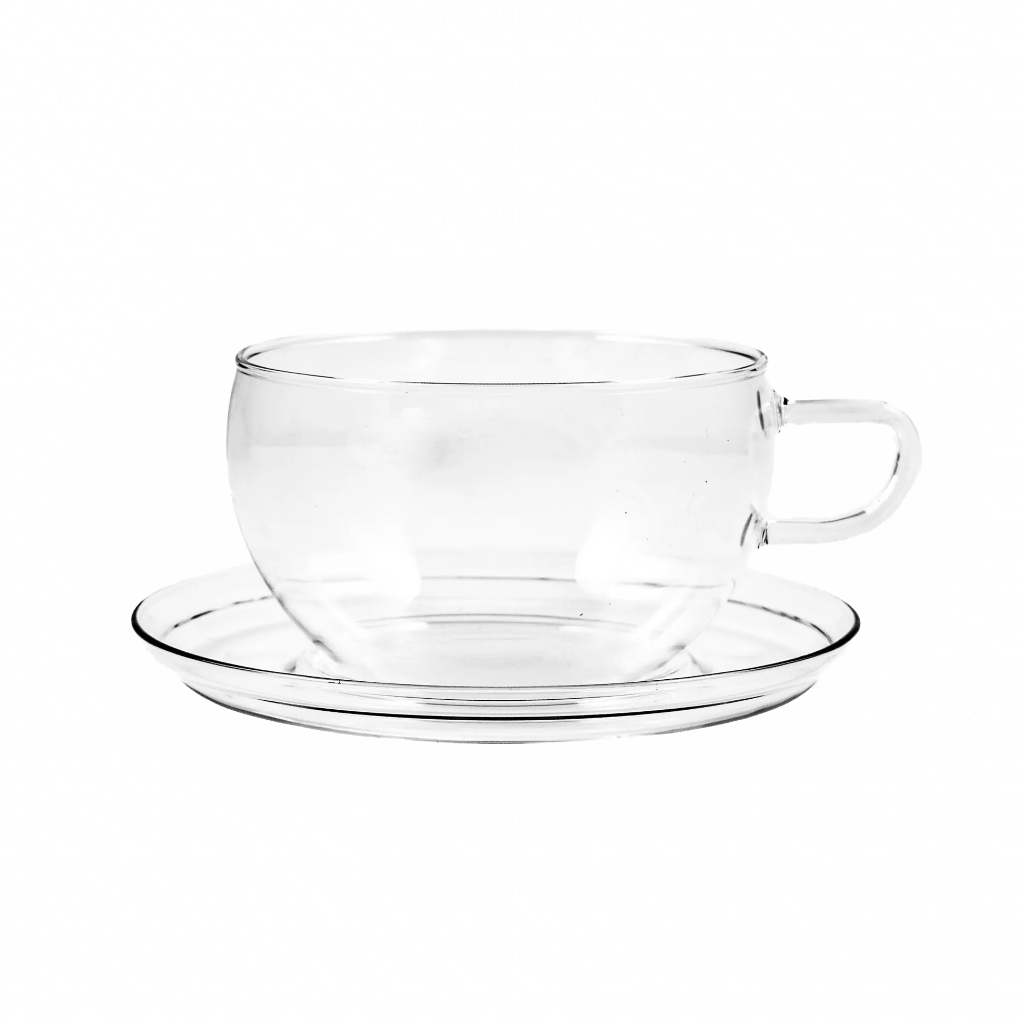 Trendglas Glass Teacup & Saucer, 400ml Clearance