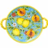Tuscan Handmade Hand Painted Centrepiece Dish - Pomegranates & Lemons, 35cm Discount