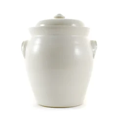 Sauerkraut Pots Handmade Stoneware Fermenting Crock in White 4.5 litre Hot