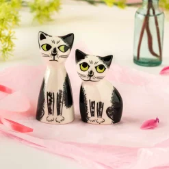 Hannah Turner Set of 2 Cat Salt & Pepper Shakers, 9.5cm Discount