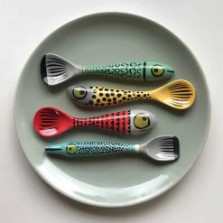 Hannah Turner Set of 4 Fish Spoons, 13cm Clearance