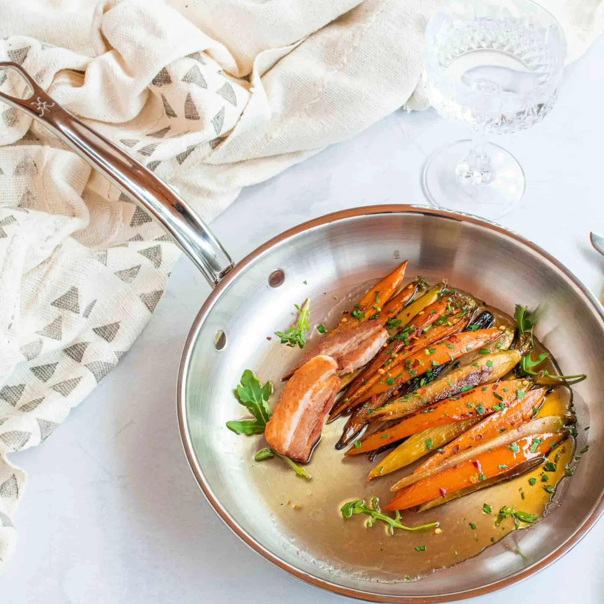 Hestan Copperbond Frying Pan Hot