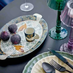 Bloomingville Hezha Blue Stoneware Serving Platter, 34x25cm Outlet