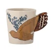 Bloomingville Hezha White Mug with Bird, 8cm Hot