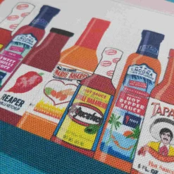 Emmmakes Hot Sauce Cabinet Tea Towel New