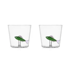 Ichendorf Milano Ichendorf Set of 2 Green Sardine Tumblers, 300ml New
