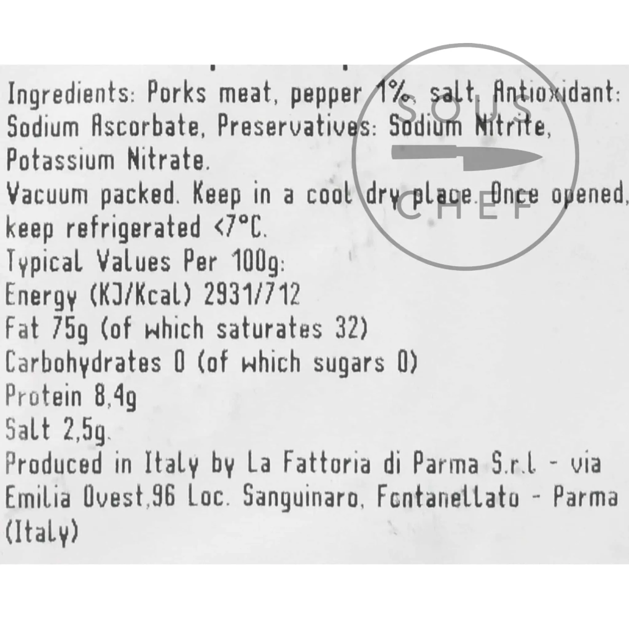 La Fattoria Di Parma Trancetti di Guanciale, 220g New