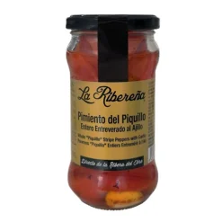 La Riberena La Ribena Roasted Piquillo Peppers with Garlic, 290g