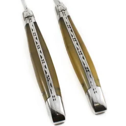 Laguiole en Aubrac Set of 2 Steak Knives, Solid Horn